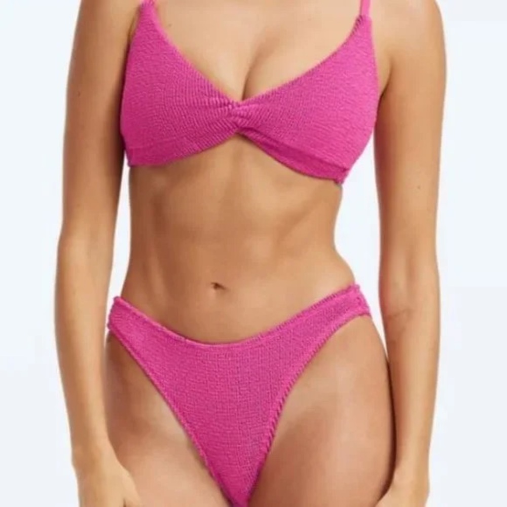 Good American Women’s Always Fit Bikini - Twisted Top & Good Waist Bottom Pink 0 - Picture 10 of 11